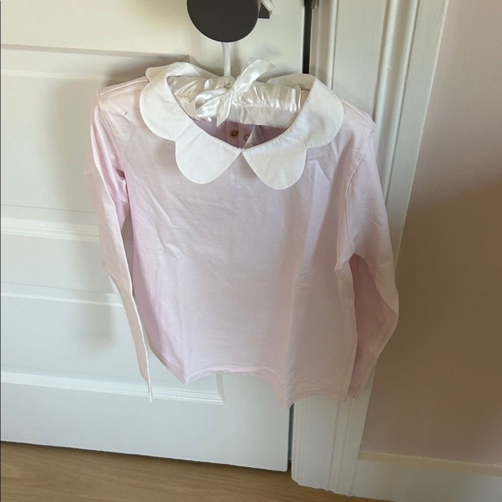 Jacadi Light Pink Long Sleeve Shirt with White Collar